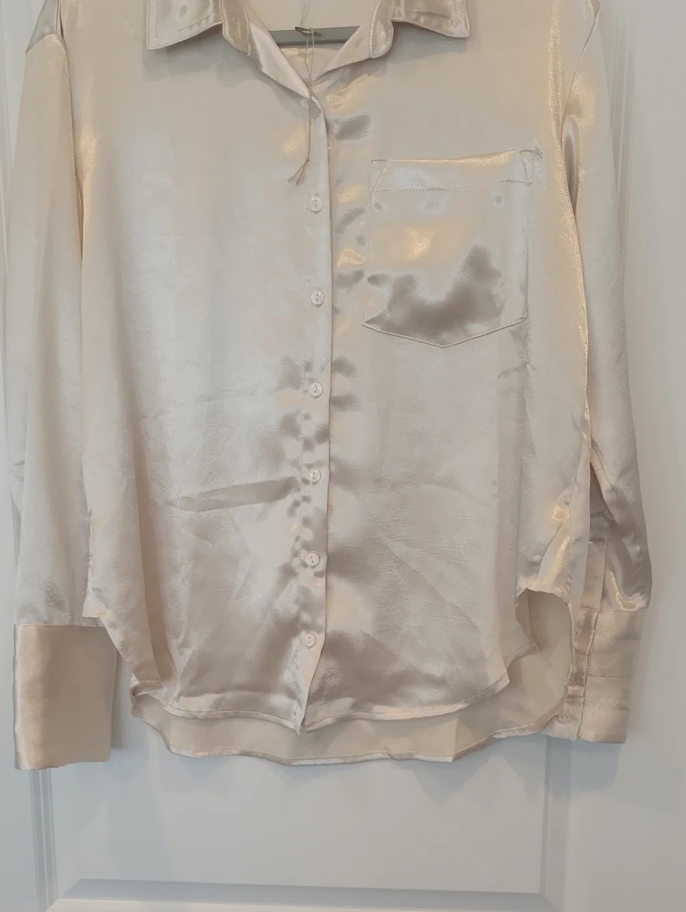 Free People Shooting For The Moon Button Down Shirt Tea Champagne Small